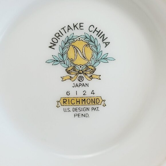 Noritake Richmond Creamer & Sugar Bowl White Base Gold Etched Band Elegant Tea - Picture 13 of 15